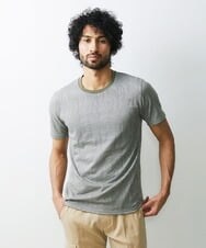 MNKGS13110 MICHEL KLEIN HOMME(ミッシェルクラン オム) 《日本製》ボタニカル柄半袖カットソー カーキ(36)