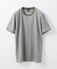 MNKGS13110 MICHEL KLEIN HOMME(ミッシェルクラン オム) 《日本製》ボタニカル柄半袖カットソー カーキ(36)