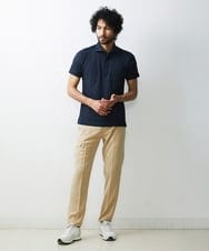 MNKGS21150 MICHEL KLEIN HOMME(ミッシェルクラン オム) 【2023年モデル】《日本製》格子柄リンクス半袖ポロシャツ ネイビー(56)