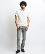 MNKGS21150 MICHEL KLEIN HOMME(ミッシェルクラン オム) 【2023年モデル】《日本製》格子柄リンクス半袖ポロシャツ ホワイト