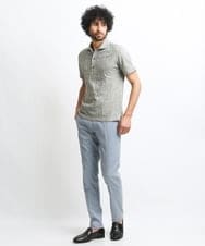 MNKGS23150 MICHEL KLEIN HOMME(ミッシェルクラン オム) 《日本製》ボタニカル柄ポロシャツ カーキ