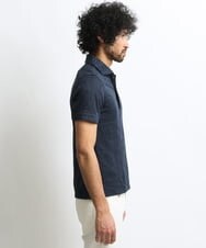 MNKGS23150 MICHEL KLEIN HOMME(ミッシェルクラン オム) 《日本製》ボタニカル柄ポロシャツ ブルー(56)