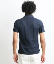 MNKGS23150 MICHEL KLEIN HOMME(ミッシェルクラン オム) 《日本製》ボタニカル柄ポロシャツ ブルー(56)