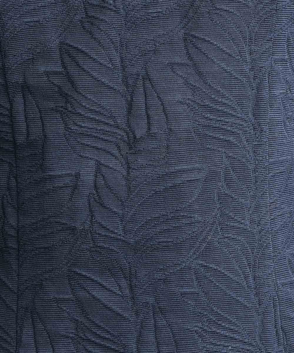 MNKGS23150 MICHEL KLEIN HOMME(ミッシェルクラン オム) 《日本製》ボタニカル柄ポロシャツ ブルー(56)