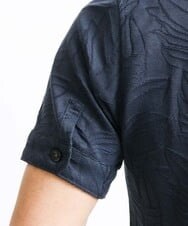 MNKGS23150 MICHEL KLEIN HOMME(ミッシェルクラン オム) 《日本製》ボタニカル柄ポロシャツ ブルー(56)