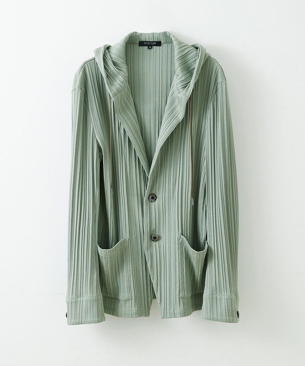 MNKGS31250 MICHEL KLEIN HOMME(ミッシェルクラン オム) プリーツパーカー カーキ(36)