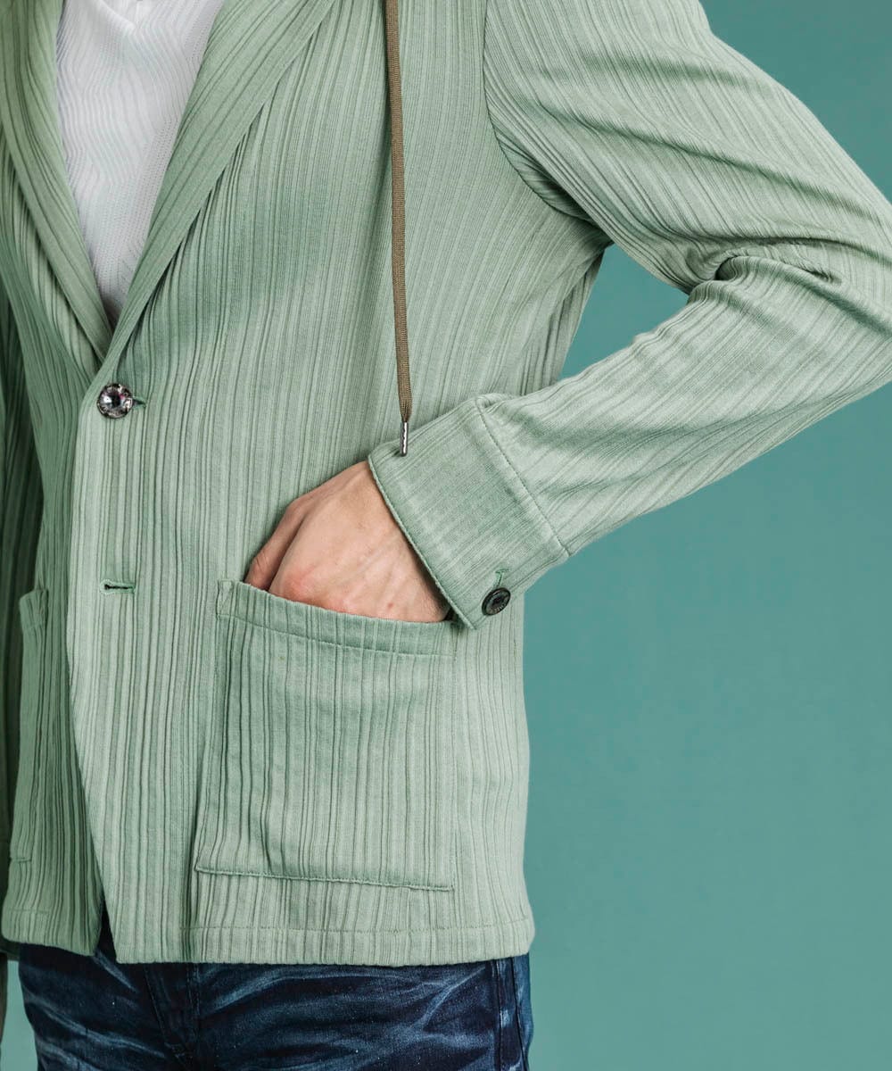 MNKGS31250 MICHEL KLEIN HOMME(ミッシェルクラン オム) プリーツパーカー カーキ(36)