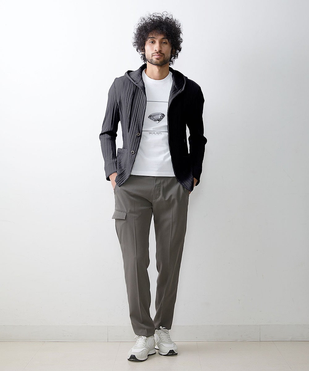 MNKGS31250 MICHEL KLEIN HOMME(ミッシェルクラン オム) プリーツパーカー ネイビー(57)