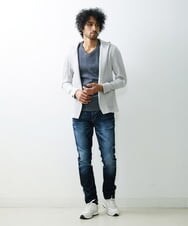 MNKGS31250 MICHEL KLEIN HOMME(ミッシェルクラン オム) プリーツパーカー ライトグレー(91)