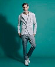 MNKGS31250 MICHEL KLEIN HOMME(ミッシェルクラン オム) プリーツパーカー ライトグレー(91)