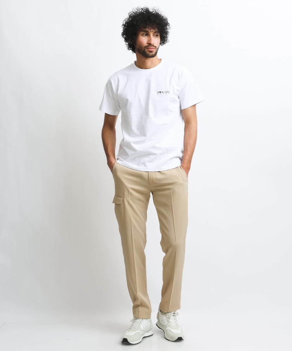 MNKGS70113 MICHEL KLEIN HOMME(ミッシェルクラン オム) 『レッドカップキャンペーン』ロゴ刺繍カットソー ホワイト(90)