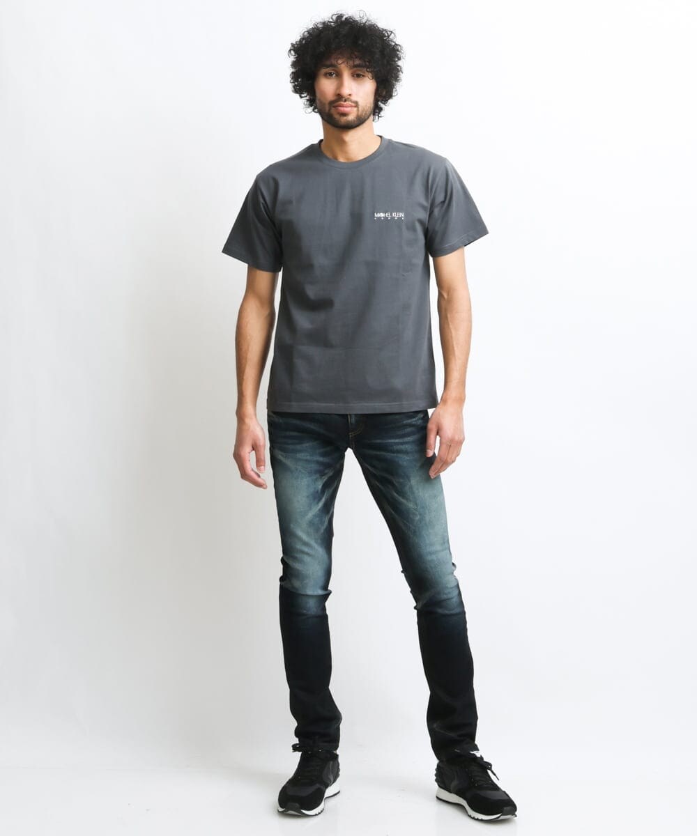 MNKGS70113 MICHEL KLEIN HOMME(ミッシェルクラン オム) 『レッドカップキャンペーン』ロゴ刺繍カットソー ダークグレー(93)