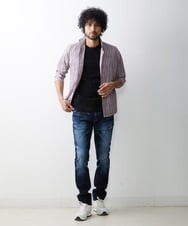 MNKGS70113 MICHEL KLEIN HOMME(ミッシェルクラン オム) 『レッドカップキャンペーン』ロゴ刺繍カットソー ブラック(94)