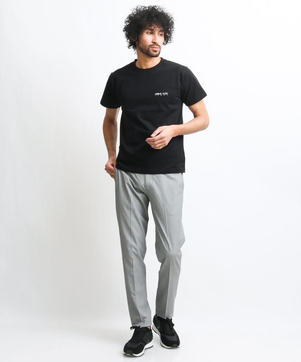 MNKGS70113 MICHEL KLEIN HOMME(ミッシェルクラン オム) 『レッドカップキャンペーン』ロゴ刺繍カットソー ブラック(94)