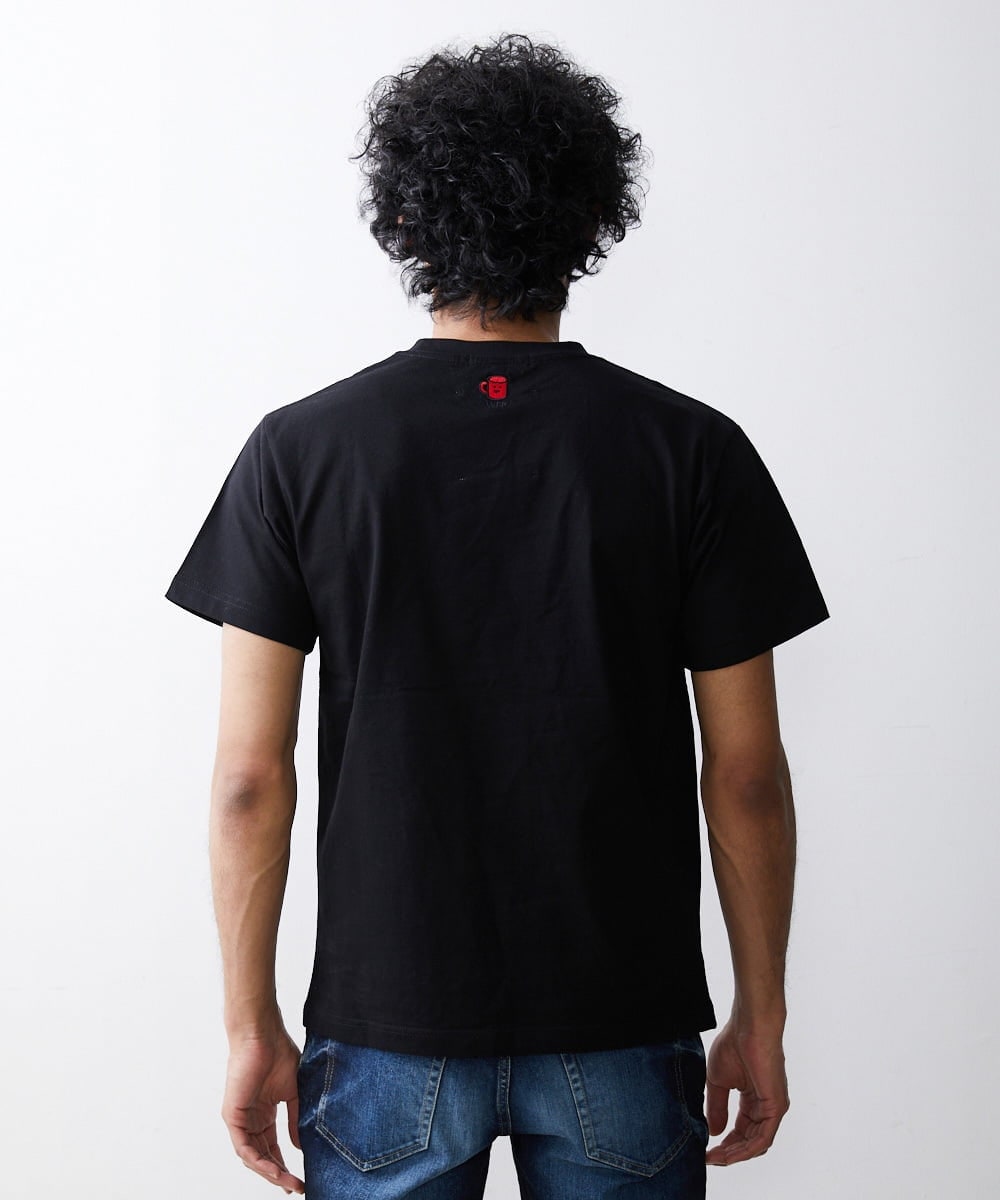 MNKGS70113 MICHEL KLEIN HOMME(ミッシェルクラン オム) 『レッドカップキャンペーン』ロゴ刺繍カットソー ブラック(94)