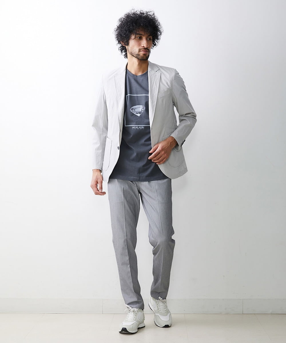 MNKGS71123 MICHEL KLEIN HOMME(ミッシェルクラン オム) 『レッドカップキャンペーン』プリントカットソー ダークグレー