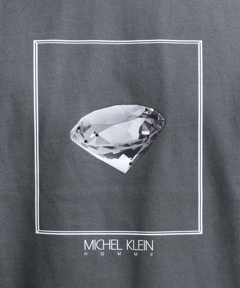 MNKGS71123 MICHEL KLEIN HOMME(ミッシェルクラン オム) 『レッドカップキャンペーン』プリントカットソー ダークグレー