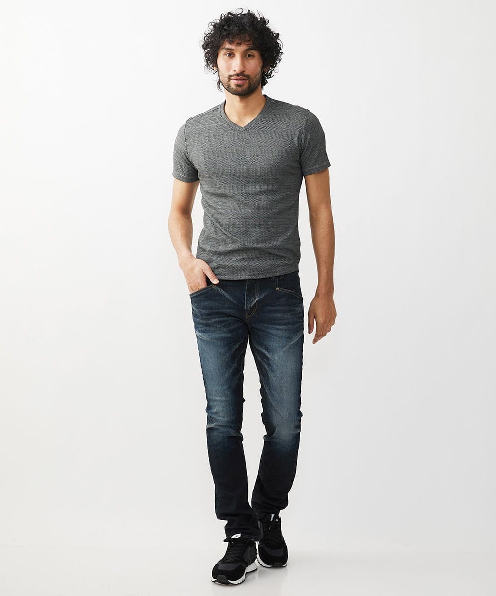MNKGT11110 MICHEL KLEIN HOMME(ミッシェルクラン オム) 『レッドカップキャンペーン』《日本製》格子柄リンクス半袖カットソー ブラウン