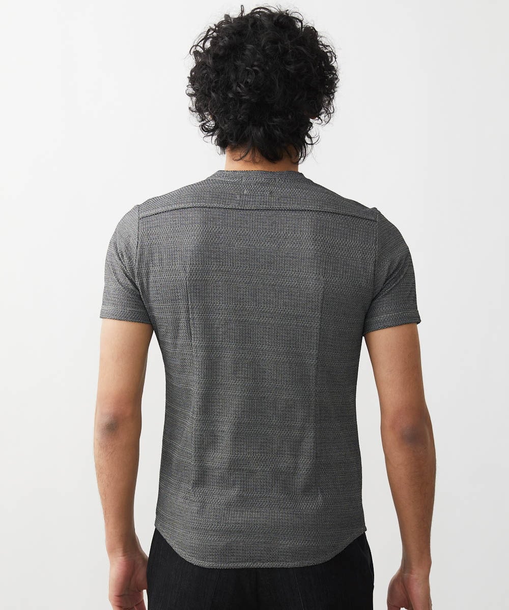 MNKGT11110 MICHEL KLEIN HOMME(ミッシェルクラン オム) 『レッドカップキャンペーン』《日本製》格子柄リンクス半袖カットソー ブラウン