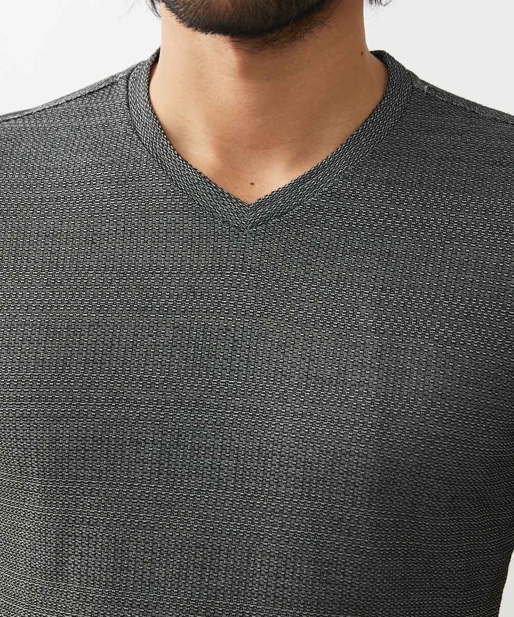 MNKGT11110 MICHEL KLEIN HOMME(ミッシェルクラン オム) 『レッドカップキャンペーン』《日本製》格子柄リンクス半袖カットソー ブラウン