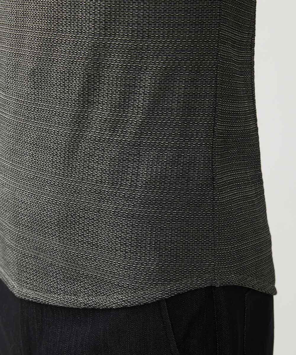 MNKGT11110 MICHEL KLEIN HOMME(ミッシェルクラン オム) 『レッドカップキャンペーン』《日本製》格子柄リンクス半袖カットソー ブラウン