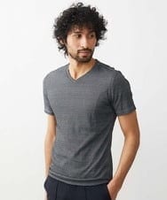 MNKGT11110 MICHEL KLEIN HOMME(ミッシェルクラン オム) 『レッドカップキャンペーン』《日本製》格子柄リンクス半袖カットソー グレー