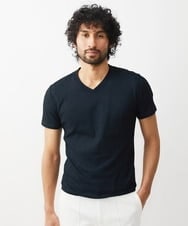 MNKGT11110 MICHEL KLEIN HOMME(ミッシェルクラン オム) 『レッドカップキャンペーン』《日本製》格子柄リンクス半袖カットソー ダークグレー
