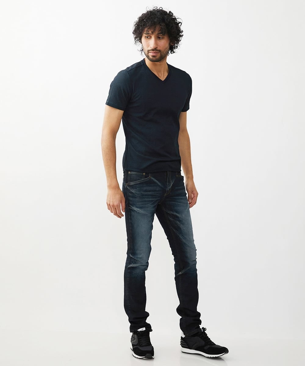 MNKGT11110 MICHEL KLEIN HOMME(ミッシェルクラン オム) 『レッドカップキャンペーン』《日本製》格子柄リンクス半袖カットソー ダークグレー