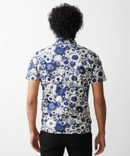 MNKGV51230 MICHEL KLEIN HOMME(ミッシェルクラン オム) 《日本製》フラワー柄半袖ポロシャツ ブルー(55)