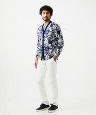 MNKGV53250 MICHEL KLEIN HOMME(ミッシェルクラン オム) 《日本製》フラワー柄プリントカーディガン ブルー