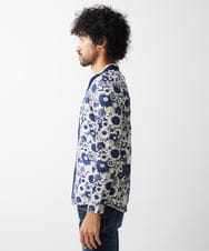 MNKGV53250 MICHEL KLEIN HOMME(ミッシェルクラン オム) 《日本製》フラワー柄プリントカーディガン ブルー