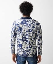 MNKGV53250 MICHEL KLEIN HOMME(ミッシェルクラン オム) 《日本製》フラワー柄プリントカーディガン ブルー