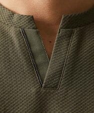 MNKGV56150 MICHEL KLEIN HOMME(ミッシェルクラン オム) 《日本製》チェック柄クルーネック半袖カットソー カーキ(36)