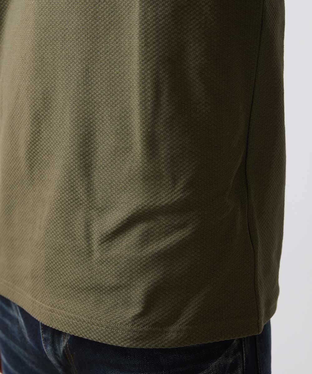 MNKGV56150 MICHEL KLEIN HOMME(ミッシェルクラン オム) 《日本製》チェック柄クルーネック半袖カットソー カーキ(36)
