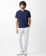 MNKGV56150 MICHEL KLEIN HOMME(ミッシェルクラン オム) 《日本製》チェック柄クルーネック半袖カットソー ネイビー(57)