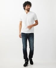 MNKGV56150 MICHEL KLEIN HOMME(ミッシェルクラン オム) 《日本製》チェック柄クルーネック半袖カットソー ホワイト(90)