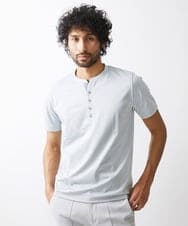 MNKGV57150 MICHEL KLEIN HOMME(ミッシェルクラン オム) 《日本製》ヘンリーネック半袖カットソー グリーン