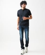 MNKGV57150 MICHEL KLEIN HOMME(ミッシェルクラン オム) 《日本製》ヘンリーネック半袖カットソー ブラック