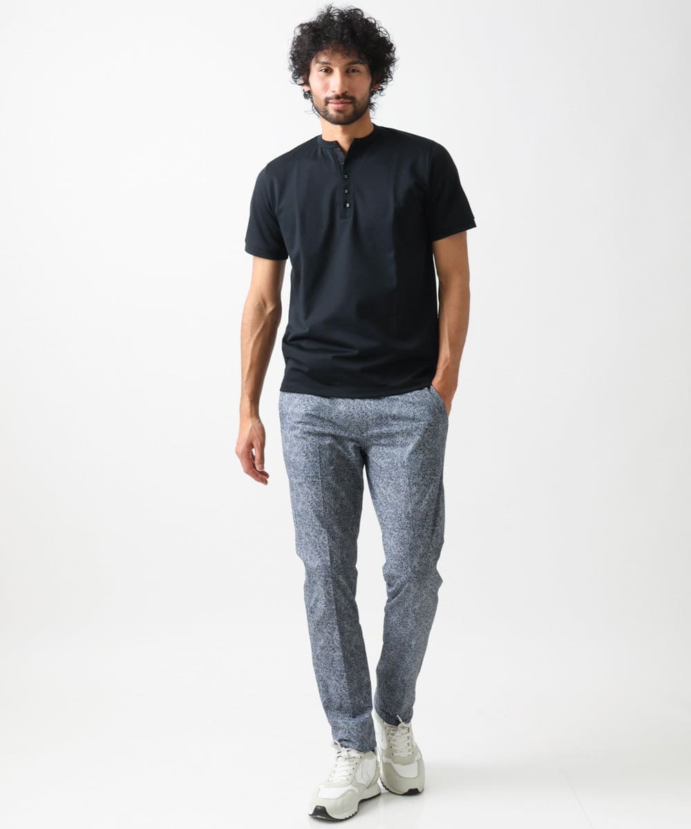 MNKGV57150 MICHEL KLEIN HOMME(ミッシェルクラン オム) 《日本製》ヘンリーネック半袖カットソー ブラック