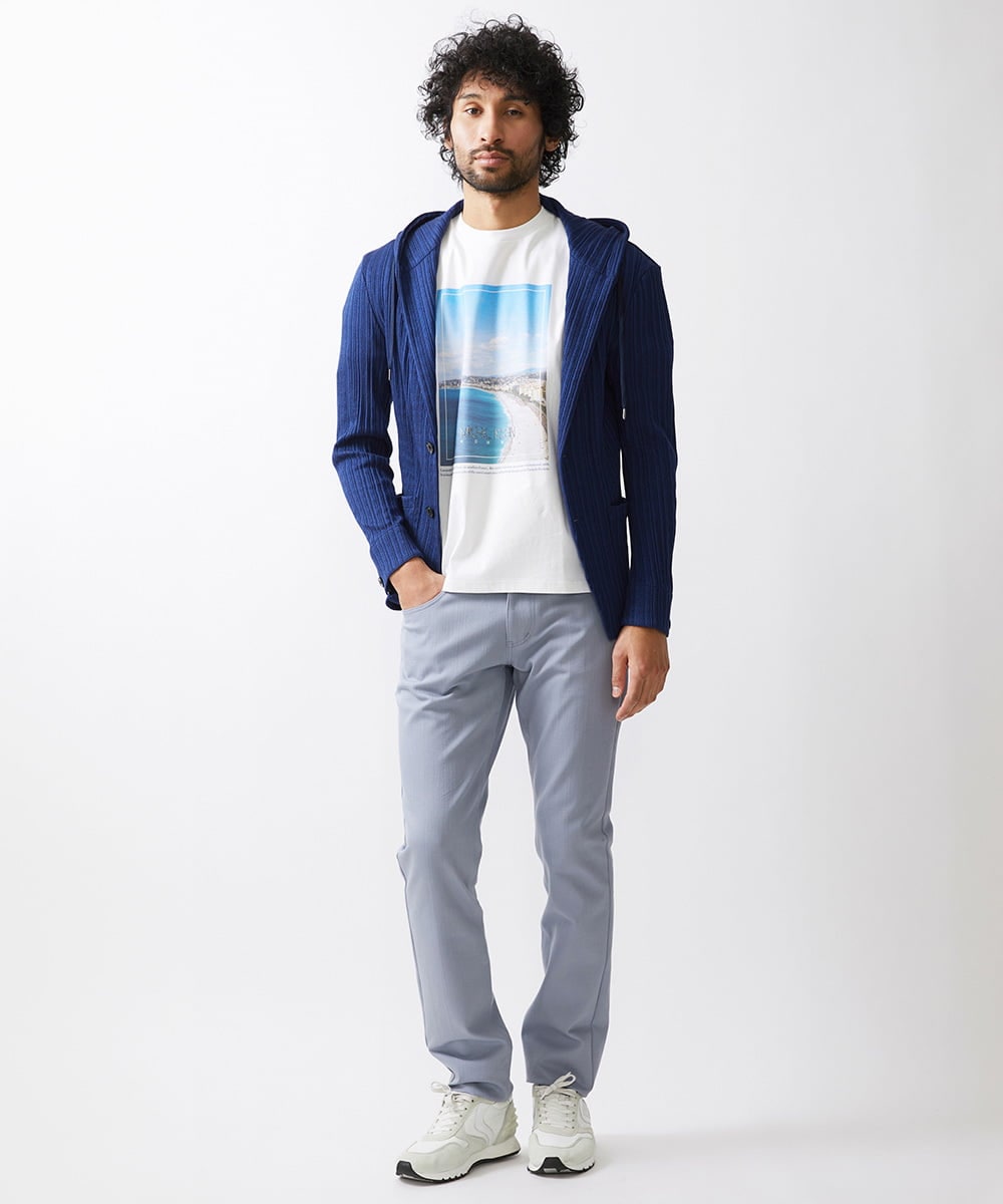 MNKGX31250 MICHEL KLEIN HOMME(ミッシェルクラン オム) プリーツパーカージャケット ネイビー