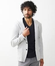 MNKGX31250 MICHEL KLEIN HOMME(ミッシェルクラン オム) プリーツパーカージャケット ライトグレー