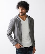 MNKGX31250 MICHEL KLEIN HOMME(ミッシェルクラン オム) プリーツパーカージャケット ダークグレー