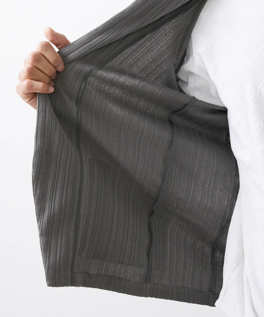 MNKGX31250 MICHEL KLEIN HOMME(ミッシェルクラン オム) プリーツパーカージャケット ダークグレー