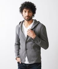 MNKGX31250 MICHEL KLEIN HOMME(ミッシェルクラン オム) プリーツパーカージャケット ダークグレー
