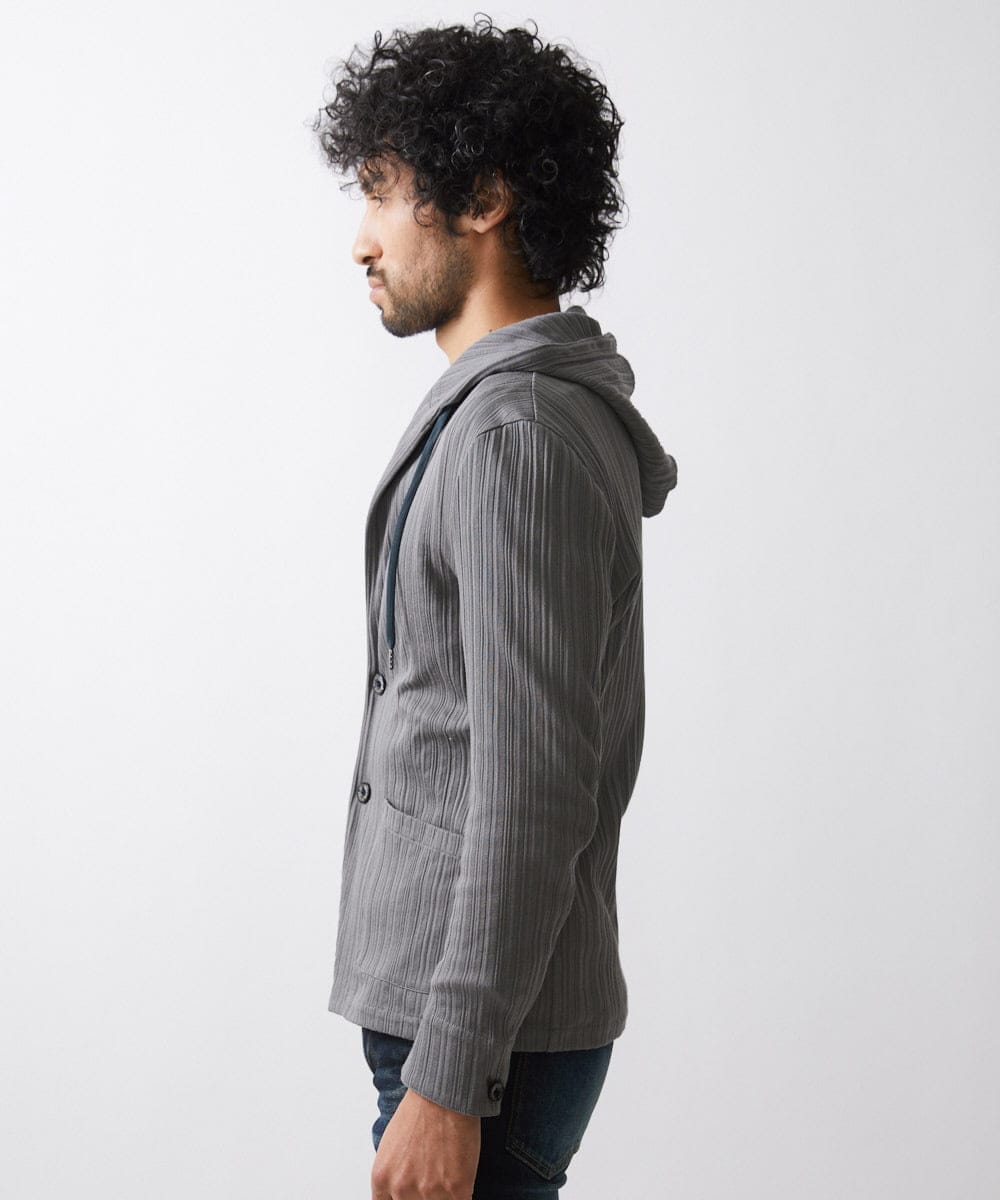 MNKGX31250 MICHEL KLEIN HOMME(ミッシェルクラン オム) プリーツパーカージャケット ダークグレー