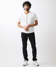 MNKGX50130 MICHEL KLEIN HOMME(ミッシェルクラン オム) 《日本製》ダイヤ柄半袖カットソー ホワイト