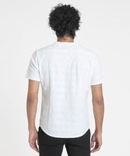 MNKGX50130 MICHEL KLEIN HOMME(ミッシェルクラン オム) 《日本製》ダイヤ柄半袖カットソー 24SS ホワイト(90)