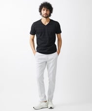 MNKGX50130 MICHEL KLEIN HOMME(ミッシェルクラン オム) 《日本製》ダイヤ柄半袖カットソー ブラック