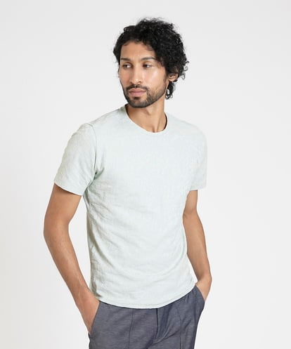 MNKGX54150 MICHEL KLEIN HOMME ボタニカル柄クルーネック半袖Tシャツ