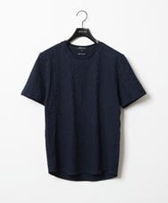 MNKGX54150 MICHEL KLEIN HOMME(ミッシェルクラン オム) ボタニカル柄クルーネック半袖Tシャツ ネイビー